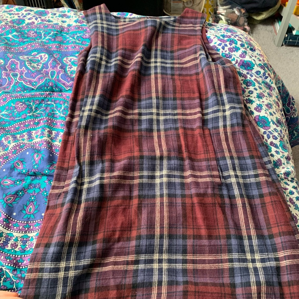 Plaid Mini Dress with Pockets